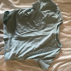 Light blue cropped baby tee